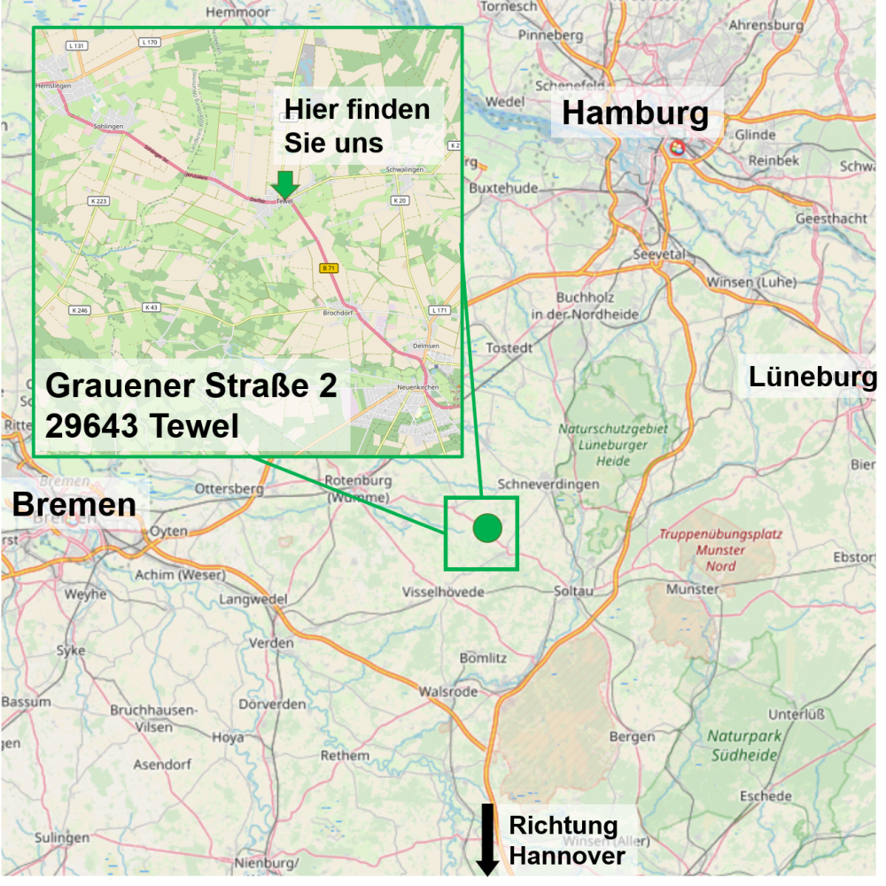 Anfahrt Grauener Straße 2 29643 Tewel